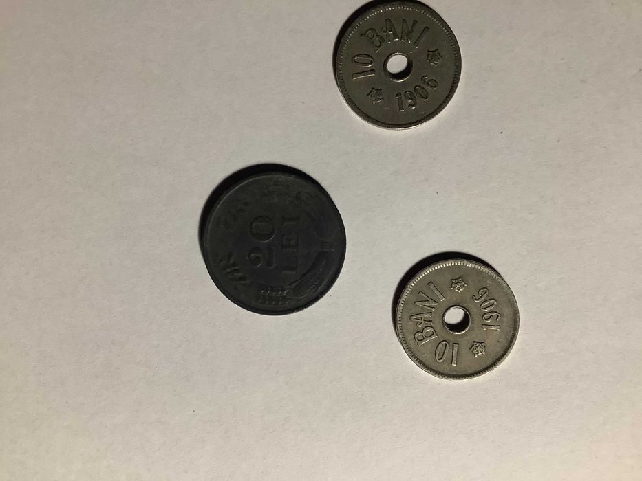 Trei monede vechi, din 1906 si 1944