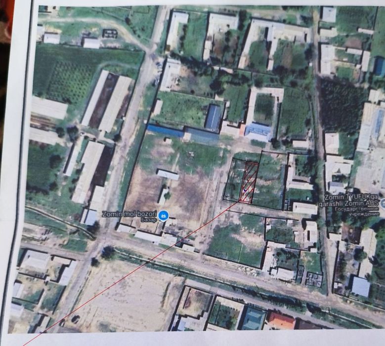 Uchastka sotiladi zomin mol bozori oldida 6 sotix sotigi 15 milonda n