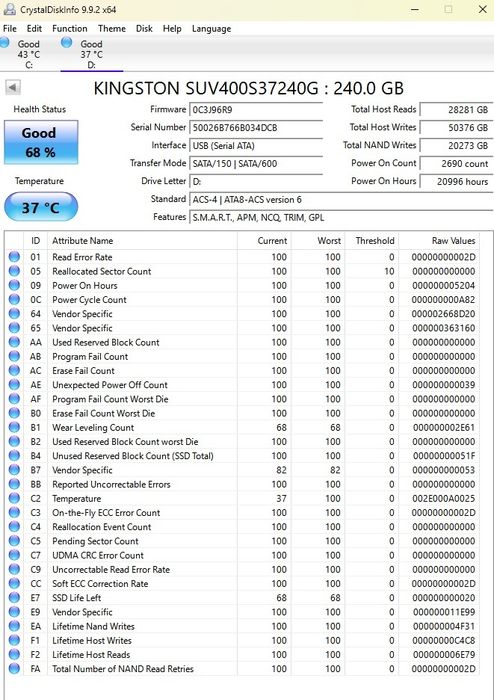SSD#3: Kingston 240 gb