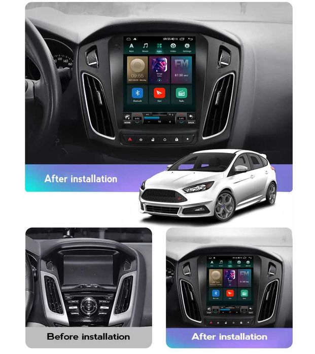 Navigatie Android TESLA Ford Focus 3 2011-2019 1/6 Gb Ram Waze Carplay