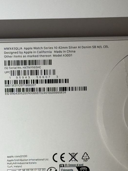 APPLE Watch 10, GPS + Cellular, 42mm, sigilat, TRANSPORT ZERO