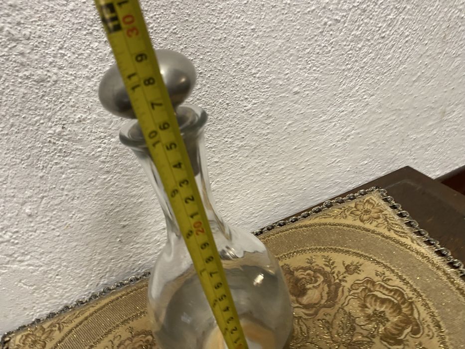 Винтидж гарафа стъкло и калай Италия 1955 1965