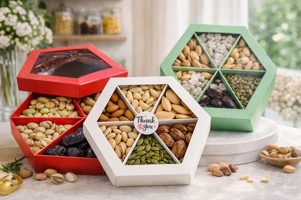 Орехи в подарочных боксах