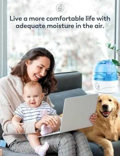 Овлажнител 2.2L тих 28dB за бебешка стая