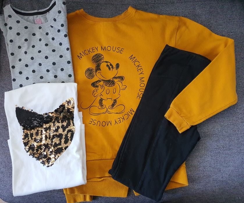 Set haine fete, bluza paiete reversibile, hanorac Mickie Mouse, 158