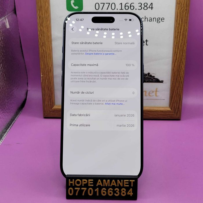 HOPE AMANET P2- iPhone 17 PRO/256 GB/100% BT 0 CIC