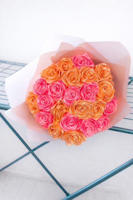 Букеты из атласной ленты