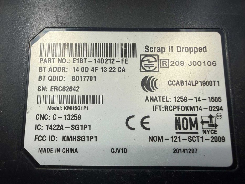 Modul Bluetooth APIM Ford Focus ST COD: E1BT-14D212-FE 2015 / [2015-2018] / (5B2)