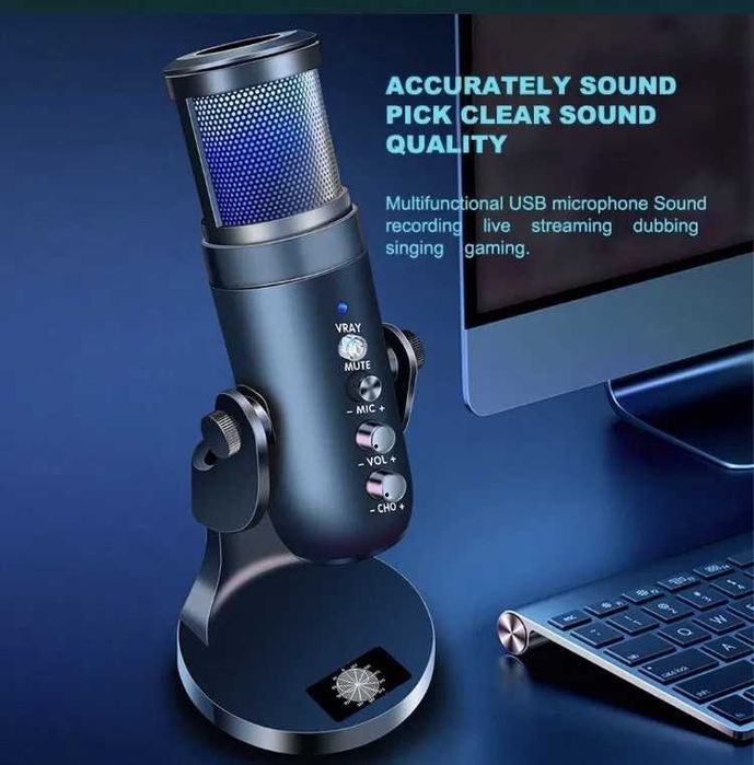 Профессиональный настольный микрофон Jmary MC-PW9 RGB