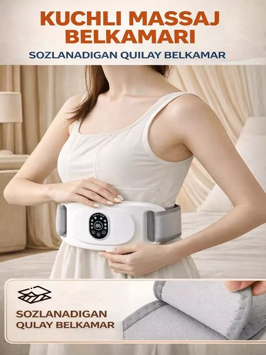 Vibro massaj belbog‘i ozish uchun infraqizil isitish 8 rejimli massaje