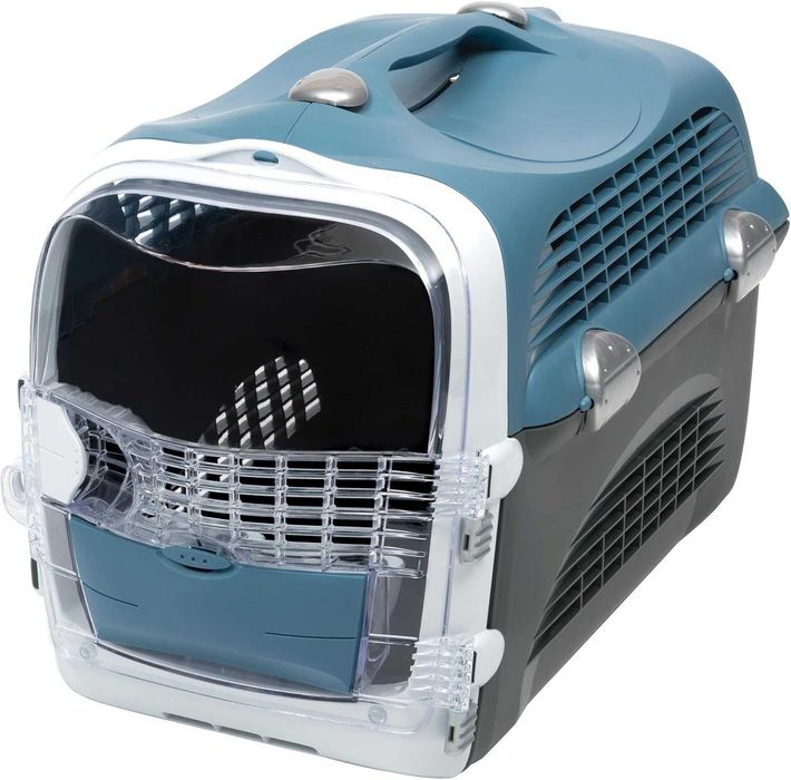 Cusca transport pentru animale CatIT Design Cabrio, 33x51x35cm, gri/albastru
