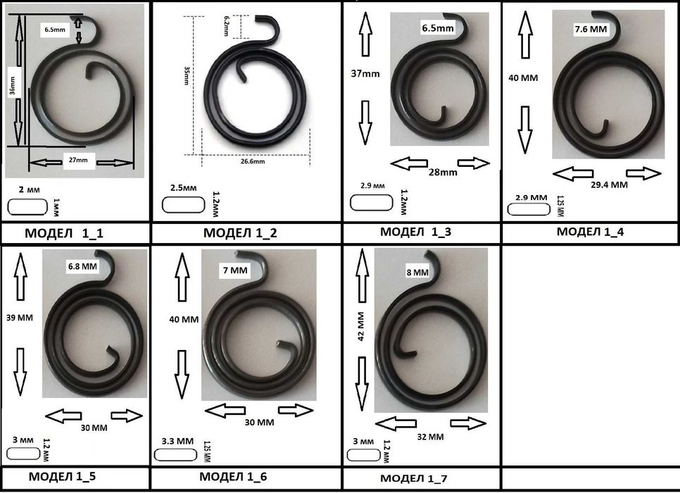 Възвратни пружини за дръжки на врати