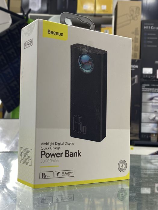 Power Bank Baseus с ёмкостью 30000 мАч и мощностью 65 Вт