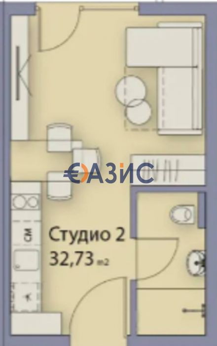 Продава се Едностаен апартамент в Созопол - 37 кв.м за 1250 €/кв.м - Снимка #6