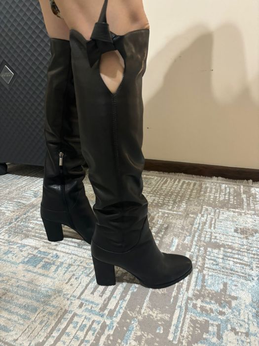 Сапоги зимние кожаные