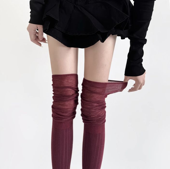 Высокие гольфы оверни в рубчик