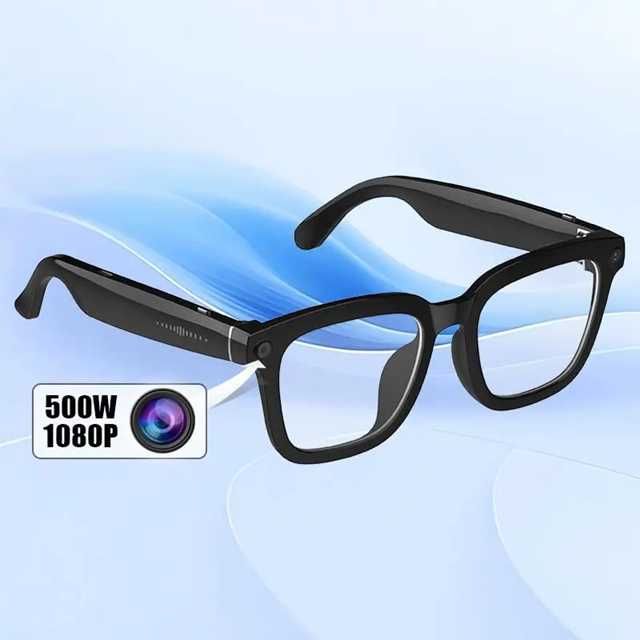Слънчеви очила  с изкуствен интелект AI асистент, Скрита камера 1080p, Превод на 26 езика, аудио и видео запис, Bluetooth, Handsfree, HeyCyan - Черен