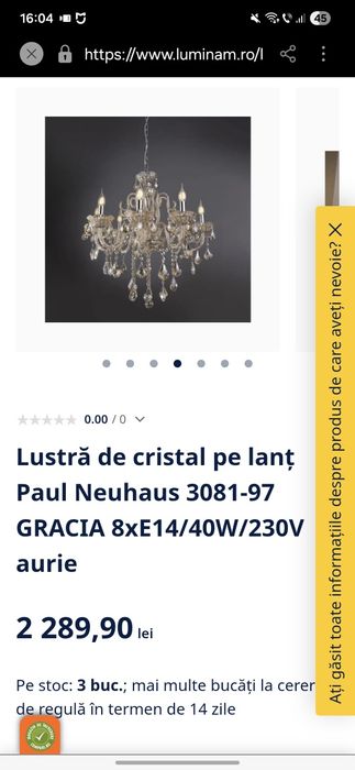 Candelabru  lustra cristal 8 becuri