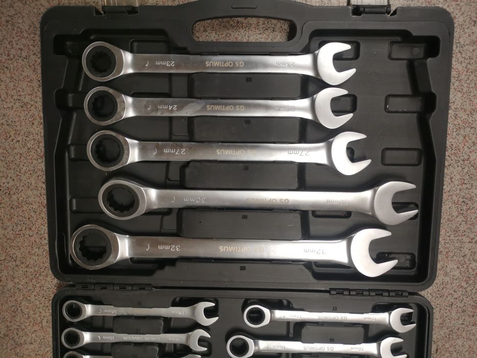 Trusa chei combinate cu clichet 6-32mm-Set chei inelare cu clichet 22piese Ch-Vanadium