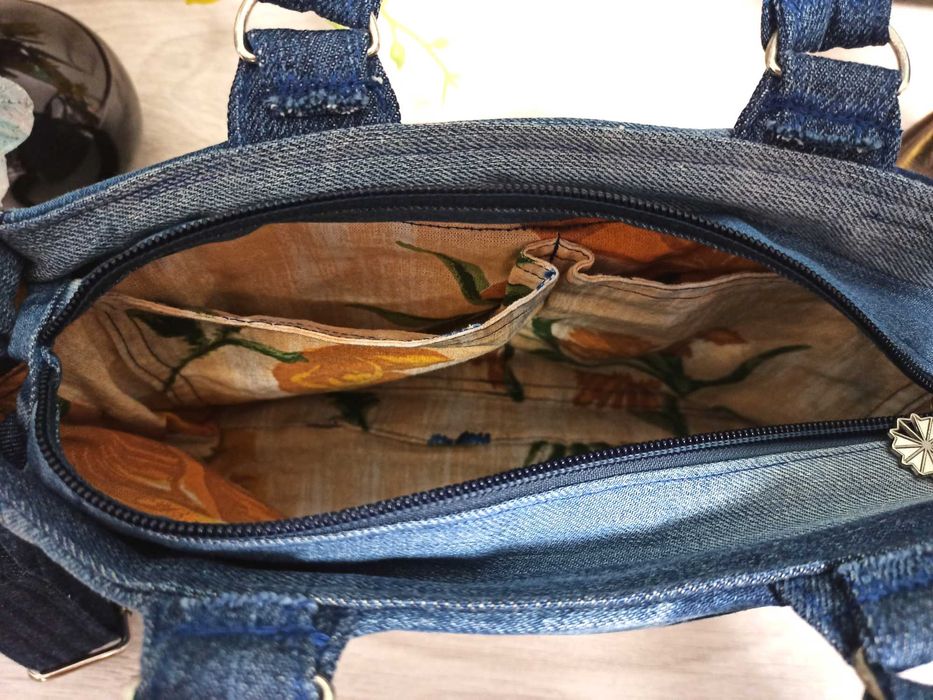 Ръчно изработена малка дънкова чанта