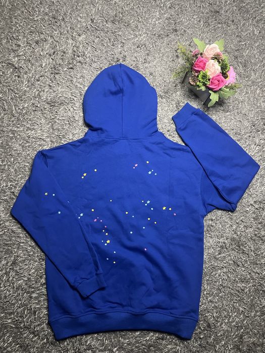 Sp5der hoodie Blue, Спайдър Топ цвят/материя