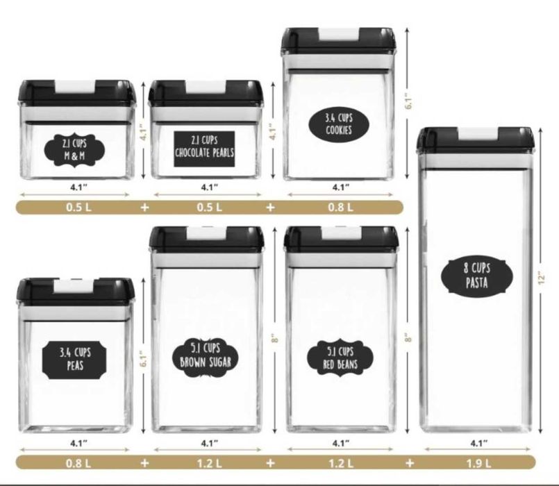 Set 7 recipiente etanșe pentru depozitare alimente