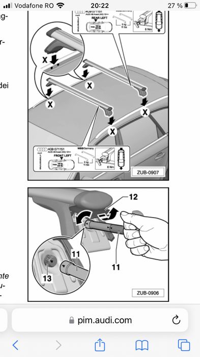 Set Bare Transversale  OM Audi Q3 8U 2011-2019