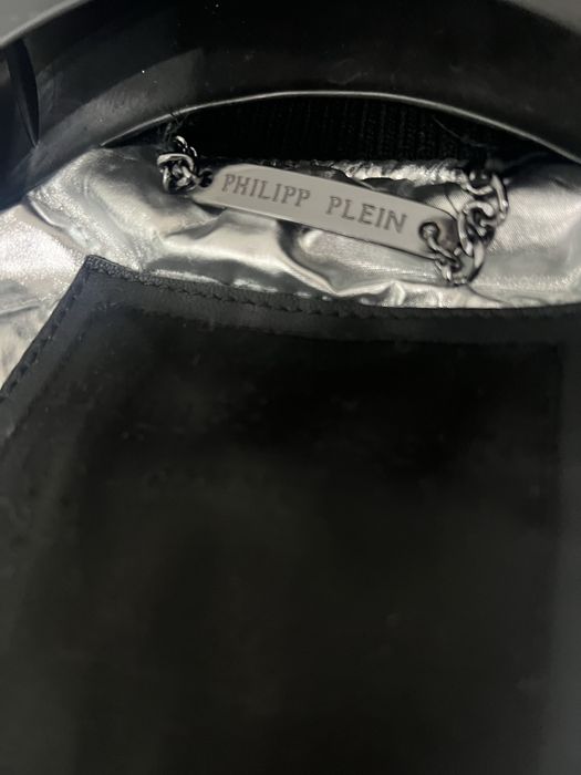 Phillip Plein кожанная куртка-бомбер