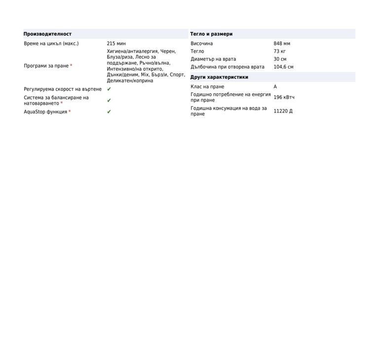 Пералня Siemens, 8  кг, А+++