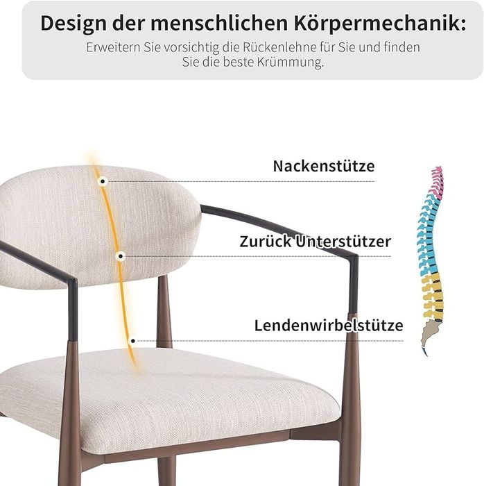 PROMO Scaun set 2-4-6-8, structura metal, sezut tapitat