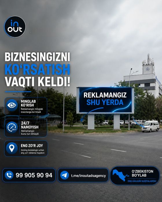 LED ekran reklama | Toshkent va O'zbekiston bo'ylab