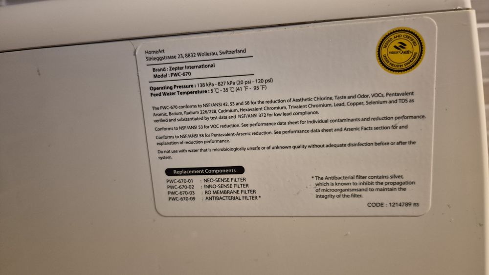 Vand purificator de apa Zepter