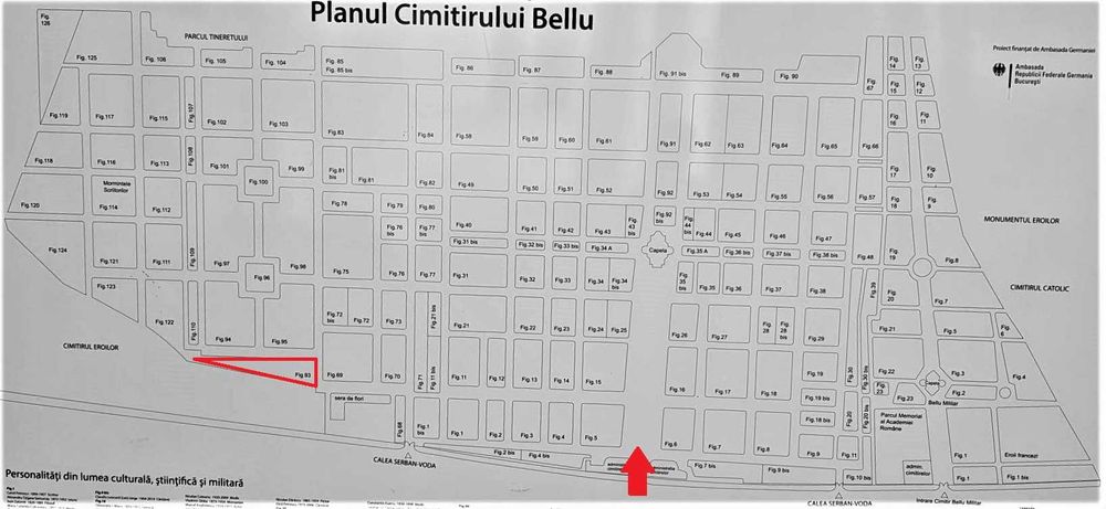 Vand 1 loc de veci cu 2 cripte in cimitir BELLU ORTODOX -FIGURA 93-