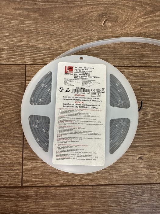 Bandă led 5m - lumina albastra