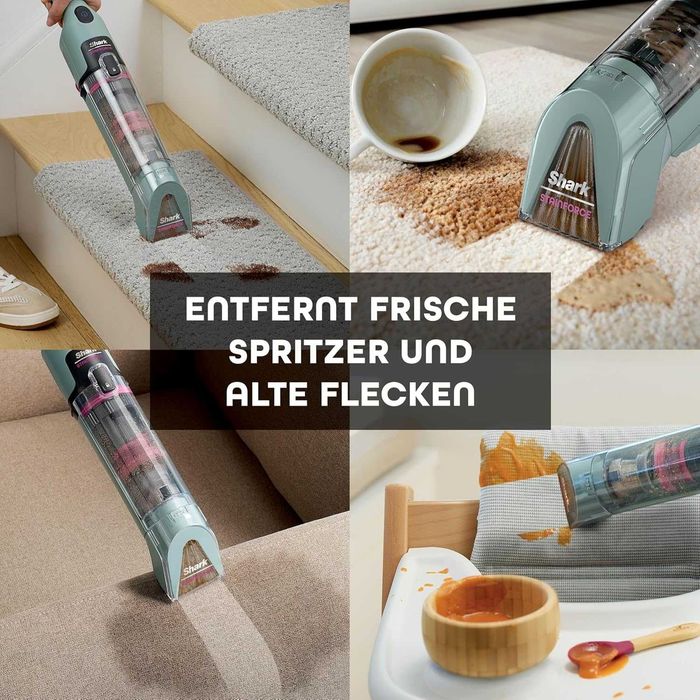 ПРОМО Нова 2г Гаранция Безжична Безкабелна Преносима Перяща Прахосмукачка за Килими Тапицерии Коли Shark HX100EU