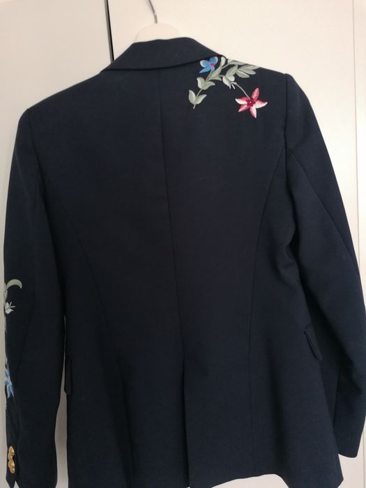 Sacou bleumarin cu broderii Zara, Marime S