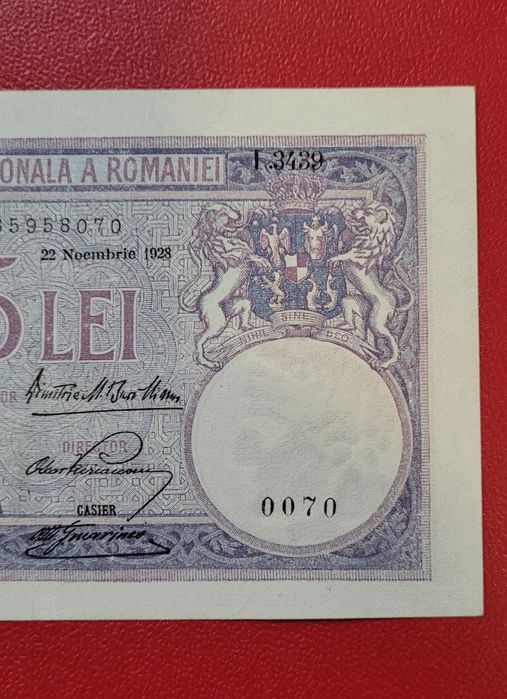 Bancnota 5 lei 1928 bani vechi monede