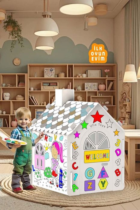 Картонена къща за оцветяване XXL