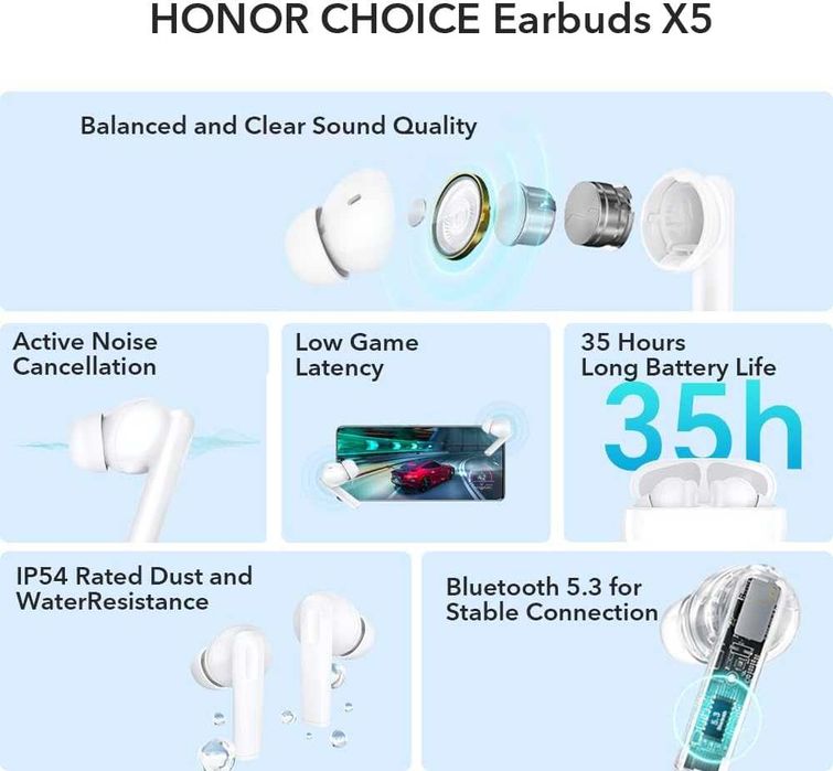 Honor Choice Earbuds X5 TWS Наушники с ANC. Есть доставка