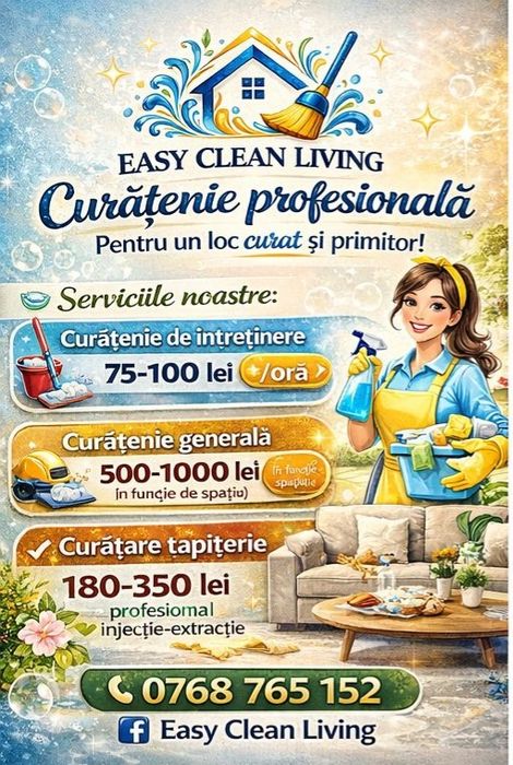Oferim servicii de curatenie la domiciliu