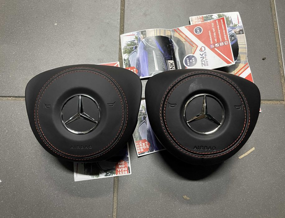 Mercedes Benz - airbag volan cusut in piele compatibil 2013 - 2019 AMG