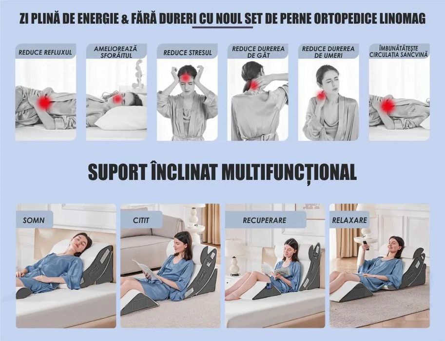 Set 4 perne ortopedice reglabile