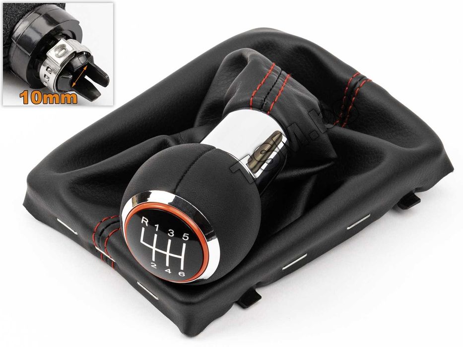 Кожена Топка Скоростен Лост с Маншон за AUDI A3 S3 8V Ауди А3 S-Line