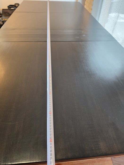 Masă dining extensibilă lemn masiv, neagră