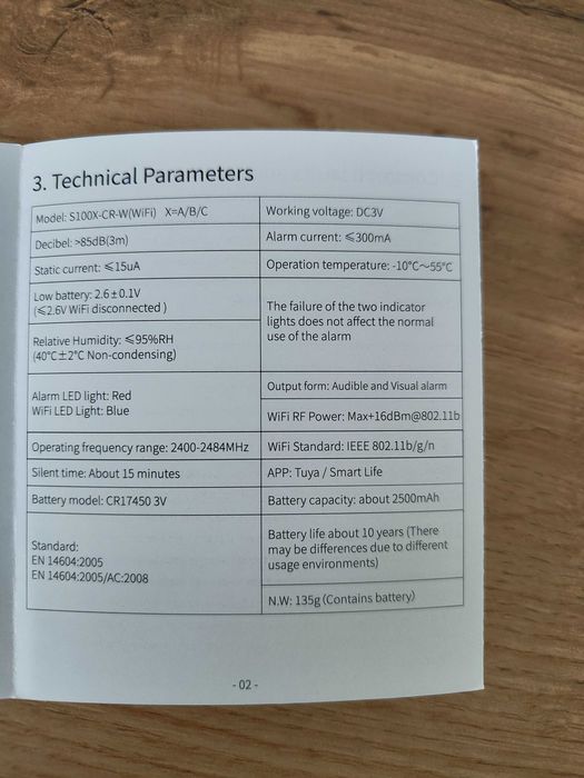 Detector/senzor de fum Wi-Fi Tuya/SmartLife