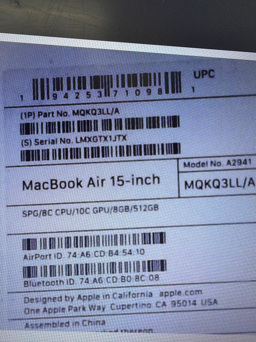 Apple macbook air 15 дюймов 2023год