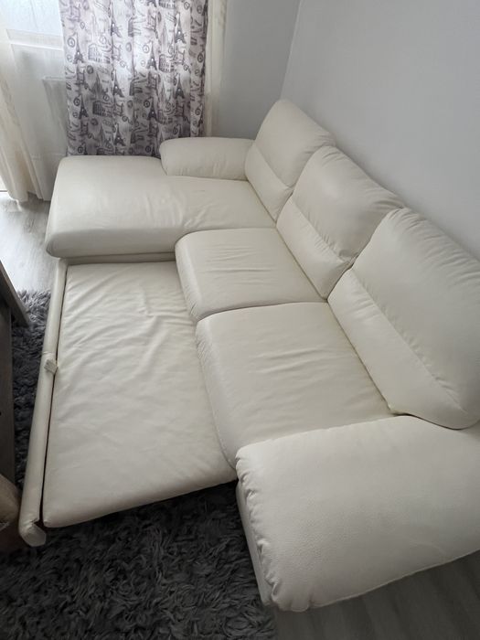 Vand canapea imitatie de piele, alb