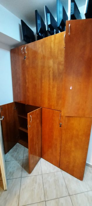 Dulap birou cu uși sus/jos și 5 polite