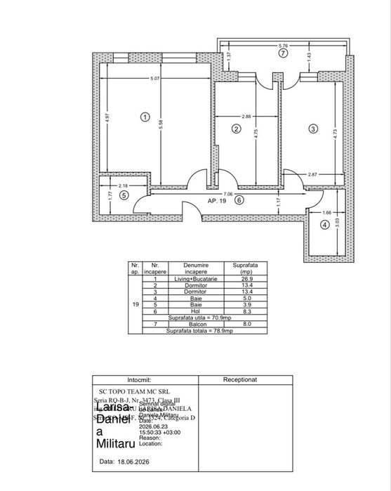 Apartament de 3 camere de 79 mp/finisat/7 minute de Metrou Berceni