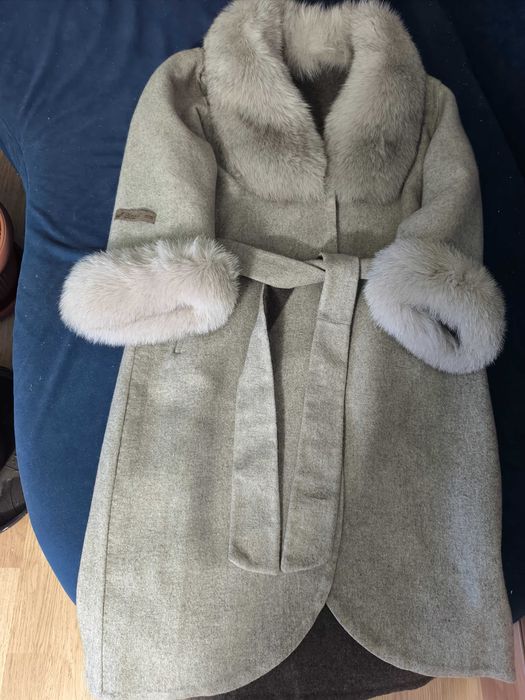 Palton Alpaka cu blana naturala